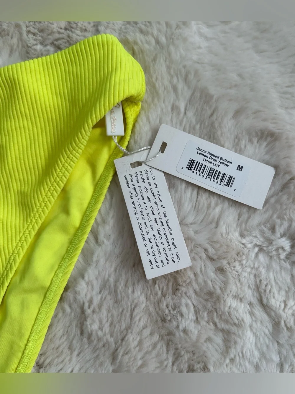 NWT Frankie's Bikinis Bright Neon Yellow High-Cut Jenna Bikini Bottoms
